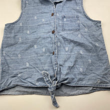 Load image into Gallery viewer, Girls Target, chambray cotton tie front shirt / top, GUC, size 12,  