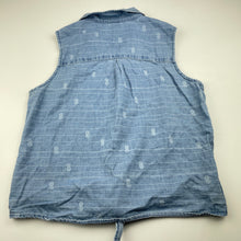 Load image into Gallery viewer, Girls Target, chambray cotton tie front shirt / top, GUC, size 12,  