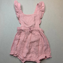 Load image into Gallery viewer, Girls Dymples, pink crinkle cotton romper, GUC, size 1,  