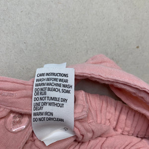 Girls Dymples, pink crinkle cotton romper, GUC, size 1,  
