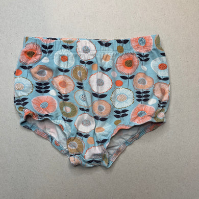 Girls Jocelyn Proust Designs, floral bloomers / nappy cover, wash fade, FUC, size 0,  