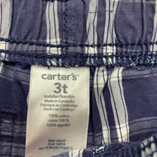 Load image into Gallery viewer, Boys Carters, checked lightweight cotton shorts, elasticated, EUC, size 3,  