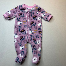 Load image into Gallery viewer, Girls Anko, soft fleece floral zip coverall / romper, GUC, size 0000,  
