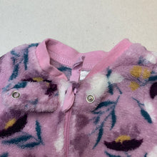 Load image into Gallery viewer, Girls Anko, soft fleece floral zip coverall / romper, GUC, size 0000,  