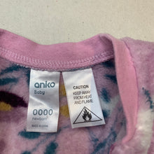 Load image into Gallery viewer, Girls Anko, soft fleece floral zip coverall / romper, GUC, size 0000,  