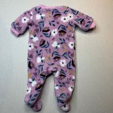 Load image into Gallery viewer, Girls Anko, soft fleece floral zip coverall / romper, GUC, size 0000,  