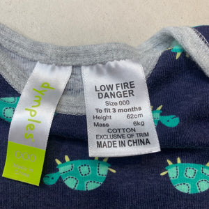 unisex Dymples, cotton bodysuit / romper, tortoises, FUC, size 000,  