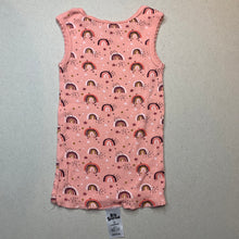 Load image into Gallery viewer, Girls Big Softies, pink cotton singlet top, rainbows, GUC, size 0,  
