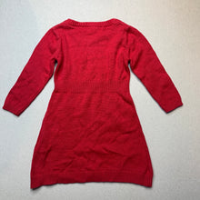 Load image into Gallery viewer, Girls Lily &amp; Dan, red knitted cotton long sleeve dress, EUC, size 0, L: 39cm