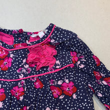 Load image into Gallery viewer, Girls Lucie &amp; Marc, lined floral long sleeve dress, wash fade, FUC, size 1, L: 42cm