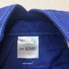 Load image into Gallery viewer, Boys Blue Sky, lightweight cotton overalls / dungarees, GUC, size 0,  
