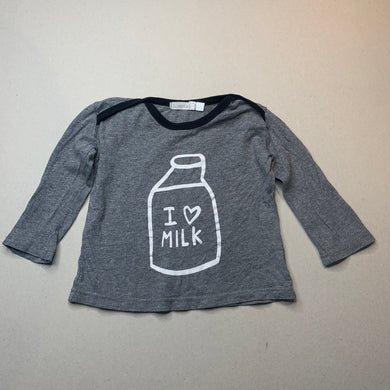 Boys Kimocat, grey long sleeve t-shirt / top, FUC, size 0-1,  