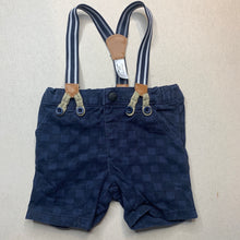 Load image into Gallery viewer, Boys Peter Morrissey, blue cotton shorts, adjustable, braces, GUC, size 00,  