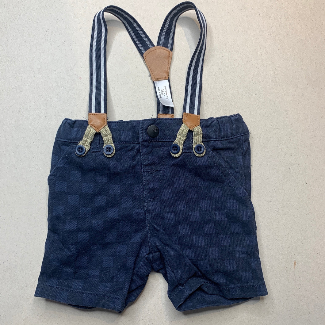 Boys Peter Morrissey, blue cotton shorts, adjustable, braces, GUC, size 00,  