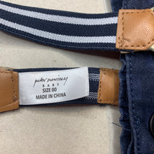 Load image into Gallery viewer, Boys Peter Morrissey, blue cotton shorts, adjustable, braces, GUC, size 00,  