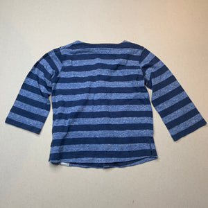 Boys Pumpkin Patch, blue stripe long sleeve top, GUC, size 1,  