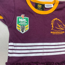 Load image into Gallery viewer, Girls NRL Official, Brisbane Broncos cotton romper, EUC, size 000,  
