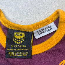 Load image into Gallery viewer, Girls NRL Official, Brisbane Broncos cotton romper, EUC, size 000,  