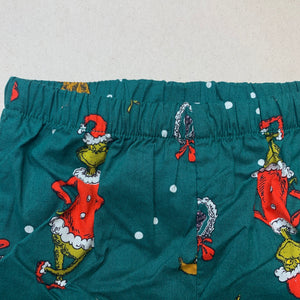 unisex Dr Seuss, The Grinch lightweight cotton pyjama shorts, EUC, size 00,  