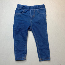 Load image into Gallery viewer, Girls H&amp;M, stretchy denim leggings, elasticated, GUC, size 0,  