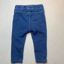 Load image into Gallery viewer, Girls H&amp;M, stretchy denim leggings, elasticated, GUC, size 0,  