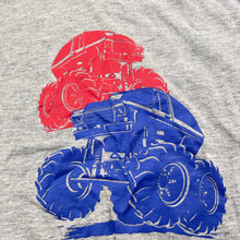 Load image into Gallery viewer, Boys Tilt, grey marle t-shirt / top, monster trucks, EUC, size 4,  