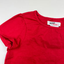 Load image into Gallery viewer, Girls Bopster &amp; Mini, red stretchy t-shirt / top, small marks on sleeve, FUC, size 5,  