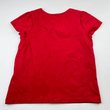Load image into Gallery viewer, Girls Bopster &amp; Mini, red stretchy t-shirt / top, small marks on sleeve, FUC, size 5,  