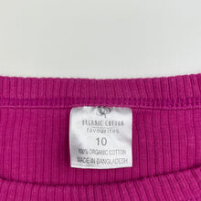 Load image into Gallery viewer, Girls Favourites, ribbed organic cotton long sleeve top, GUC, size 10,  