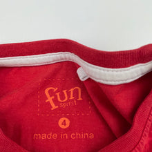 Load image into Gallery viewer, Boys Fun Spirit, red cotton t-shirt / top, GUC, size 4,  
