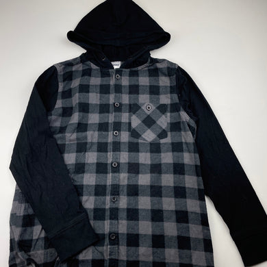 Boys Anko, flannel cotton hooded shirt / top, EUC, size 10,  