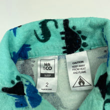 Load image into Gallery viewer, Boys Kids &amp; Co, flannel cotton pyjama top, dinosaurs, FUC, size 2,  