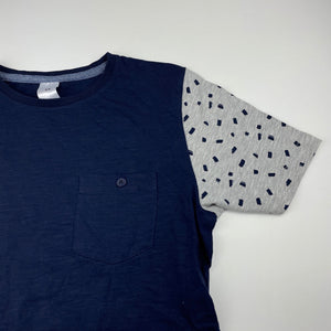 Boys Target, navy & grey cotton t-shirt / top, EUC, size 14,  