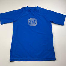Load image into Gallery viewer, Boys Wave Zone, blue short sleeve rashie / swim top, GUC, size 10,  