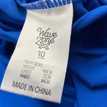 Load image into Gallery viewer, Boys Wave Zone, blue short sleeve rashie / swim top, GUC, size 10,  