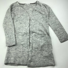 Load image into Gallery viewer, Girls H&amp;M, grey marle soft feel knitted cardigan, L: 57cm, GUC, size 5-6,  