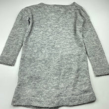 Load image into Gallery viewer, Girls H&amp;M, grey marle soft feel knitted cardigan, L: 57cm, GUC, size 5-6,  