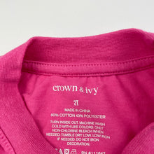 Load image into Gallery viewer, Girls Crown &amp; Ivy, pink lightweight t-shirt / top, EUC, size 2,  