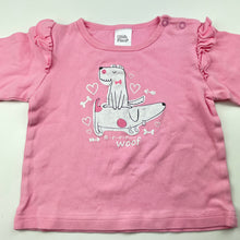 Load image into Gallery viewer, Girls Ollie&#39;s Place, pink cotton long sleeve top, dogs, FUC, size 1,  