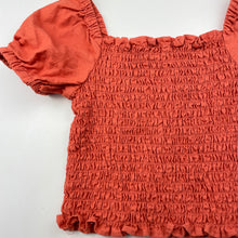 Load image into Gallery viewer, Girls Seed, shirred puff sleeve linen blend top, EUC, size 4,  