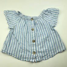 Load image into Gallery viewer, Girls KID, blue stripe linen blend summer top, FUC, size 4,  