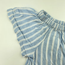 Load image into Gallery viewer, Girls KID, blue stripe linen blend summer top, FUC, size 4,  