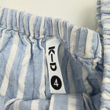 Load image into Gallery viewer, Girls KID, blue stripe linen blend summer top, FUC, size 4,  