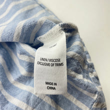 Load image into Gallery viewer, Girls KID, blue stripe linen blend summer top, FUC, size 4,  