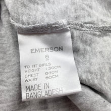 Load image into Gallery viewer, Girls Emerson, grey marle long sleeve t-shirt / top, EUC, size 8,  