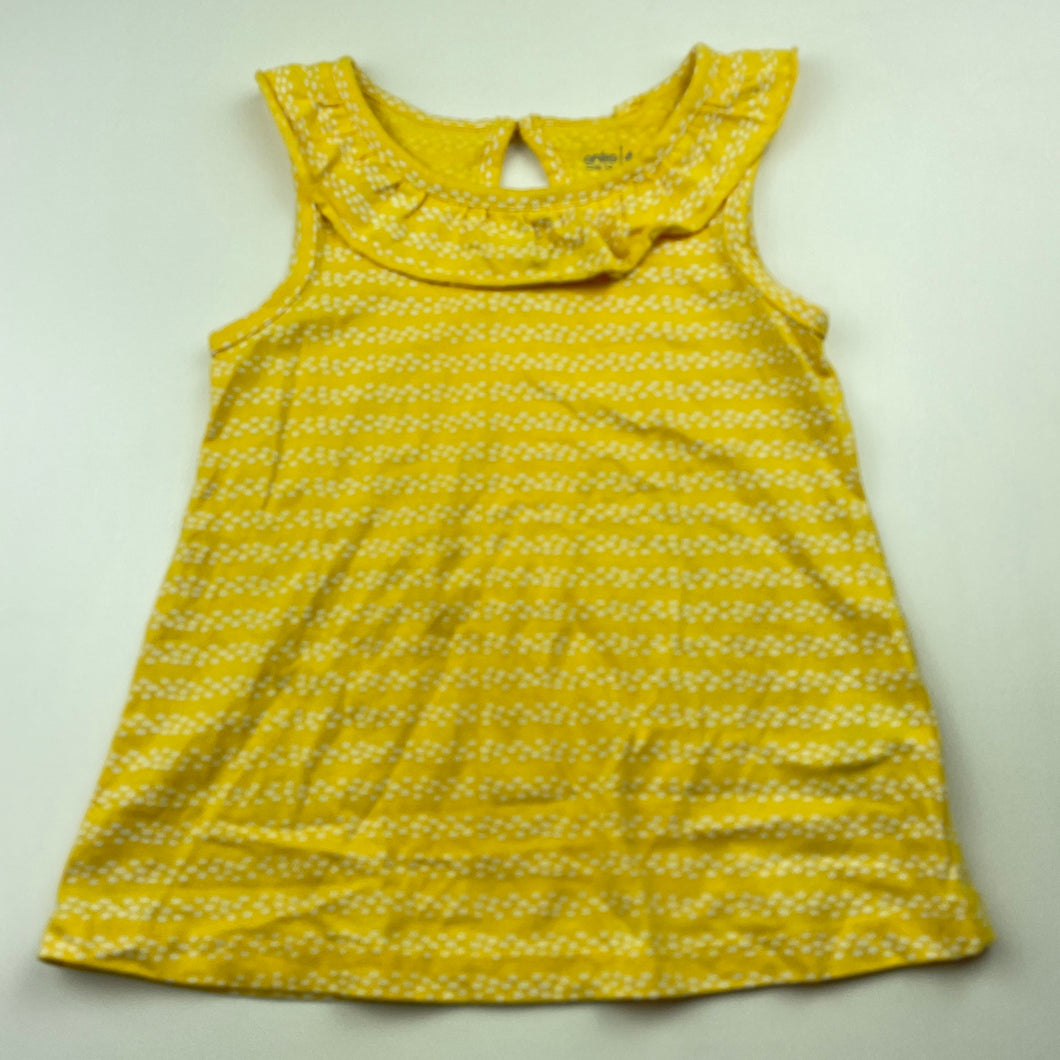 Girls Anko, yellow cotton summer top, EUC, size 4,  