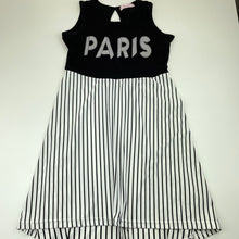 Load image into Gallery viewer, Girls Chicalook, black &amp; white lightweight dress, EUC, size 12, L: 70cm at front