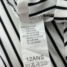 Load image into Gallery viewer, Girls Chicalook, black &amp; white lightweight dress, EUC, size 12, L: 70cm at front