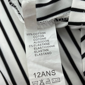 Girls Chicalook, black & white lightweight dress, EUC, size 12, L: 70cm at front
