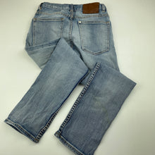 Load image into Gallery viewer, Boys H&amp;M, blue stretch denim jeans, adjustable, Inside leg: 56cm, marks front &amp; back right leg, FUC, size 8,  
